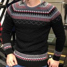 Load image into Gallery viewer, Men Autumn Warm Vintage Knitted Jacquard Sweater