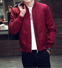 Load image into Gallery viewer, Men Bomber Jacket New Men Jacket Fashion Zipper Windbreaker Mens