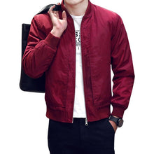 Load image into Gallery viewer, Men Bomber Jacket New Men Jacket Fashion Zipper Windbreaker Mens