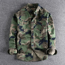 Load image into Gallery viewer, Men Camouflage Cargo Shirt Durable Outdoor Hiking Sport