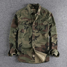 Load image into Gallery viewer, Men Camouflage Cargo Shirt Durable Outdoor Hiking Sport