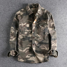 Load image into Gallery viewer, Men Camouflage Cargo Shirt Durable Outdoor Hiking Sport