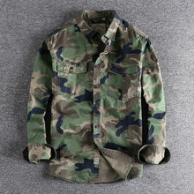 Load image into Gallery viewer, Men Camouflage Cargo Shirt Durable Outdoor Hiking Sport