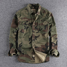 Load image into Gallery viewer, Men Camouflage Cargo Shirt Durable Outdoor Hiking Sport