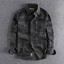 Load image into Gallery viewer, Men Camouflage Cargo Shirt Durable Outdoor Hiking Sport