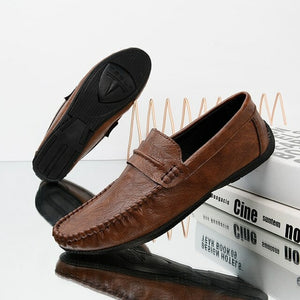 Men Casual Genuine Leather Loafers Shoes Moccasins