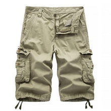 Load image into Gallery viewer, Men Casual Summer Solid Color Multi Pockets Fifth Cargo Pants Loose - Sophornlilly