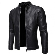 Load image into Gallery viewer, Men Faux Leather Jacket Motorcycle Plus Size Men's Jackets Black