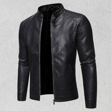 Load image into Gallery viewer, Men Faux Leather Jacket Motorcycle Plus Size Men's Jackets Black