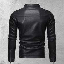 Load image into Gallery viewer, Men Faux Leather Jacket Motorcycle Plus Size Men's Jackets Black
