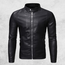 Load image into Gallery viewer, Men Faux Leather Jacket Motorcycle Plus Size Men's Jackets Black