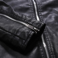 Load image into Gallery viewer, Men Faux Leather Jacket Motorcycle Plus Size Men's Jackets Black