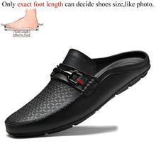 Load image into Gallery viewer, Men Genuine Leather Casual Half Shoes Slip On