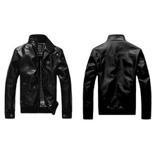 Load image into Gallery viewer, Men Jacket New Slim Retro Winter Jackets Male PU Leather Stand Collar