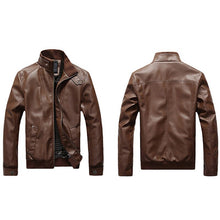 Load image into Gallery viewer, Men Jacket New Slim Retro Winter Jackets Male PU Leather Stand Collar