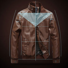 Load image into Gallery viewer, Men Jacket New Slim Retro Winter Jackets Male PU Leather Stand Collar
