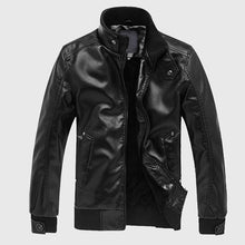 Load image into Gallery viewer, Men Jacket New Slim Retro Winter Jackets Male PU Leather Stand Collar