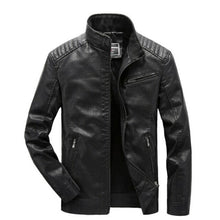 Load image into Gallery viewer, Men Pop Fleece Motorcycle Leather Jacket Casual