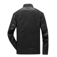Load image into Gallery viewer, Men Pop Fleece Motorcycle Leather Jacket Casual
