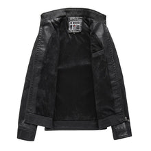 Load image into Gallery viewer, Men Pop Fleece Motorcycle Leather Jacket Casual