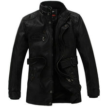 Load image into Gallery viewer, Men Leather Suede Jacket Fashion Motorcycle Leather Jacket Male Long