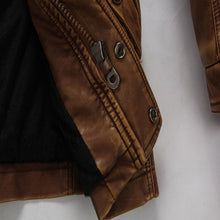 Load image into Gallery viewer, Men Leather Suede Jacket Fashion Motorcycle Leather Jacket Male Long