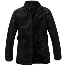 Load image into Gallery viewer, Men Leather Suede Jacket Fashion Motorcycle Leather Jacket Male Long