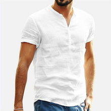 Load image into Gallery viewer, Men Linen Shirts Short Sleeve Breathable Men's Baggy Casual Shirts