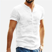 Load image into Gallery viewer, Men Linen Shirts Short Sleeve Breathable Men's Baggy Casual Shirts