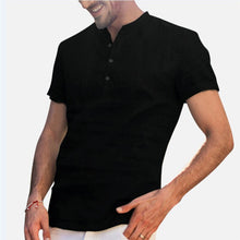 Load image into Gallery viewer, Men Linen Shirts Short Sleeve Breathable Men's Baggy Casual Shirts