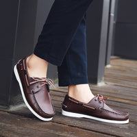 Men Loafers Leather Casual Flat Comfy