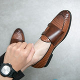 Men Loafers Shoes Pu Breathable Double Buckle