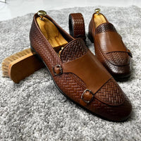 Men Loafers Shoes Pu Breathable Double Buckle