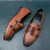 Men Loafers Shoes Pu Breathable Double Buckle