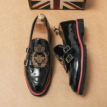 Load image into Gallery viewer, Men Loafers Shoes Red Sole Metal Decoration