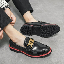Load image into Gallery viewer, Men Loafers Shoes Red Sole Metal Decoration