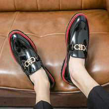 Load image into Gallery viewer, Men Loafers Shoes Red Sole Metal Decoration