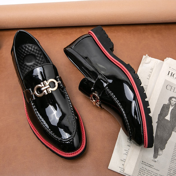 Men Loafers Shoes Red Sole Metal Decoration