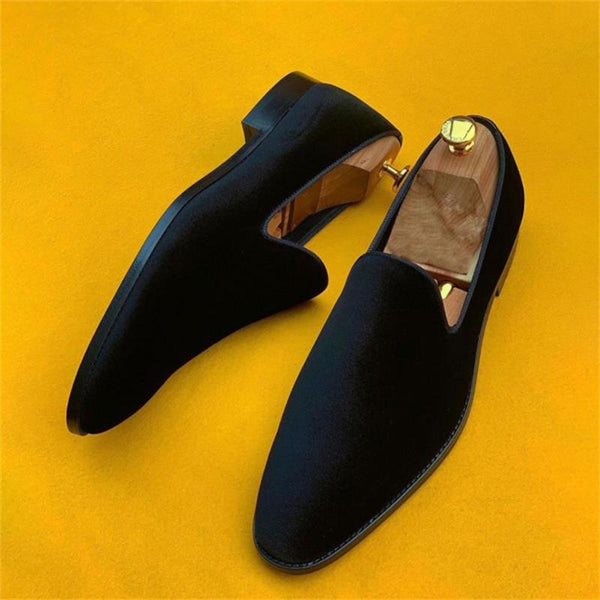 Men Loafers Shoes Suede Low-heeled Solid Color Comfortable Casual