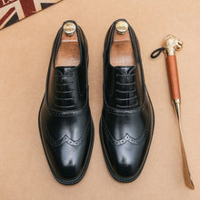 Load image into Gallery viewer, Men Oxford Shoes Classic Handmade Pu Pointed Toe Lace Comfortable