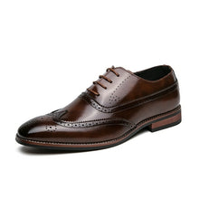 Load image into Gallery viewer, Men Oxford Shoes Classic Handmade Pu Pointed Toe Lace Comfortable