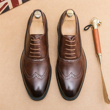 Load image into Gallery viewer, Men Oxford Shoes Classic Handmade Pu Pointed Toe Lace Comfortable