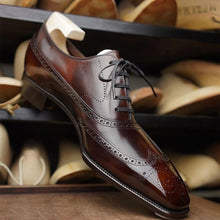 Load image into Gallery viewer, Men Oxford Shoes Classic Handmade Pu Pointed Toe Lace Comfortable