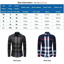 Load image into Gallery viewer, Men Shirt Long Sleeve Casual Vertical Plaid Shirts Mens Chemise Homme