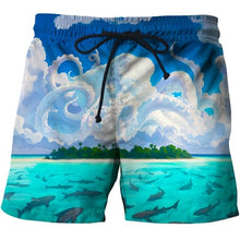 Load image into Gallery viewer, Men Shorts Fashion Plant 3D Leaf Print Shorts