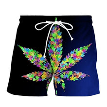 Load image into Gallery viewer, Men Shorts Fashion Plant 3D Leaf Print Shorts