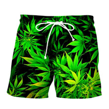 Load image into Gallery viewer, Men Shorts Fashion Plant 3D Leaf Print Shorts