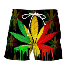 Load image into Gallery viewer, Men Shorts Fashion Plant 3D Leaf Print Shorts