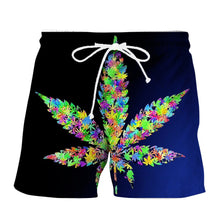 Load image into Gallery viewer, Men Shorts Fashion Plant 3D Leaf Print Shorts