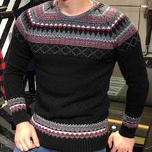 Load image into Gallery viewer, Men Warm Knitted Jacquard Jumper Street Autumn Fashion Long Sleeve